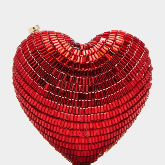 Betsey Johnson Kitsch Stole My Heart Small Crossbody Bag Red Rhinestones NWT - Picture 5 of 15